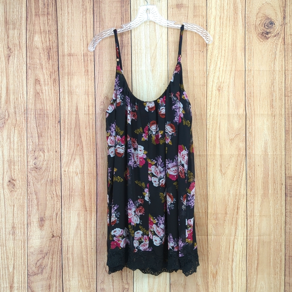 TOBI Black Floral Mini Dress Lace Sz S - Picture 7 of 8